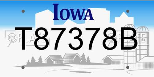 T87378B Iowa License Plate