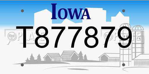 T877879 Iowa License Plate