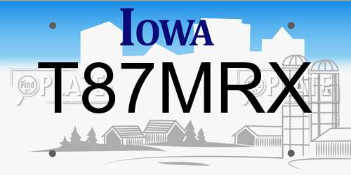 T87MRX Iowa License Plate
