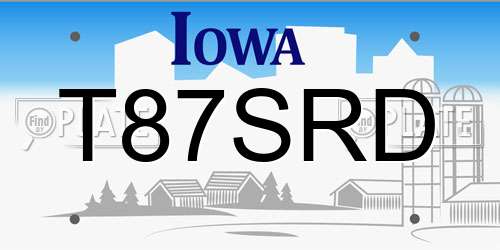 T87SRD Iowa License Plate
