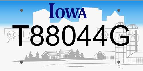 T88044G Iowa License Plate