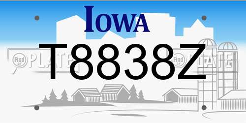T8838Z Iowa License Plate