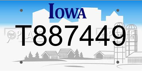 T887449 Iowa License Plate
