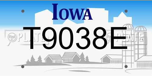 T9038E Iowa License Plate
