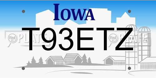 T93ETZ Iowa License Plate