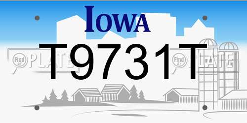 T9731T Iowa License Plate
