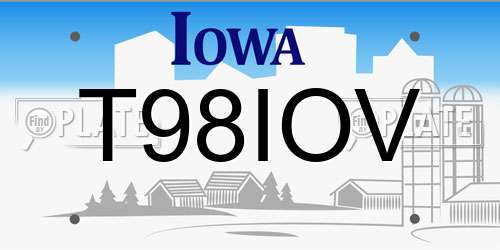 T98IOV Iowa License Plate