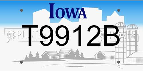 T9912B Iowa License Plate