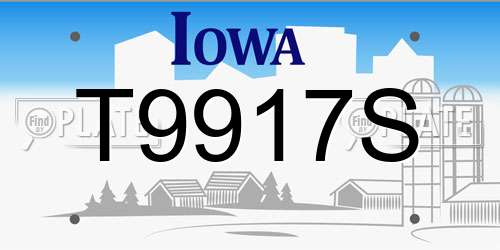 T9917S Iowa License Plate
