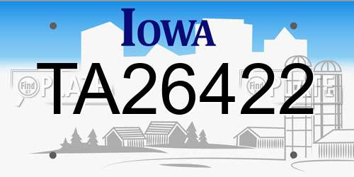 TA26422 Iowa License Plate
