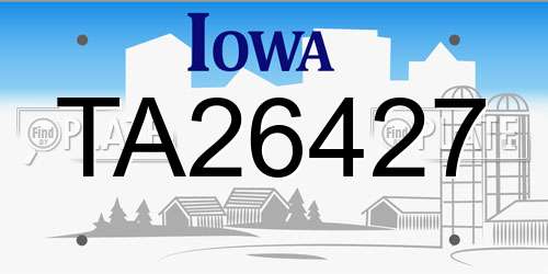 TA26427 Iowa License Plate