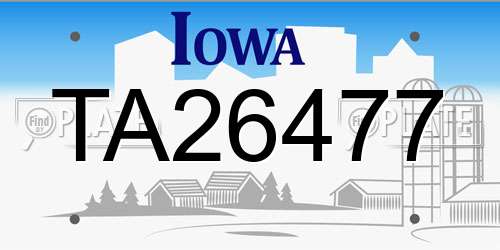 TA26477 Iowa License Plate