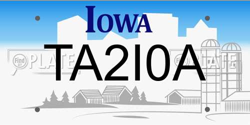 TA2I0A Iowa License Plate