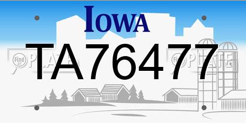 TA76477 Iowa License Plate