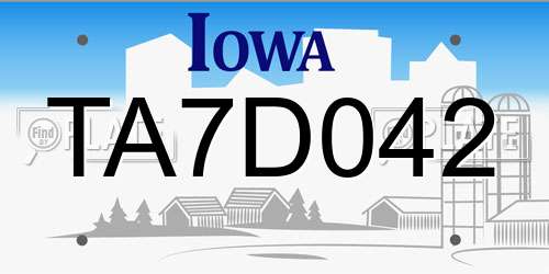 TA7D042 Iowa License Plate