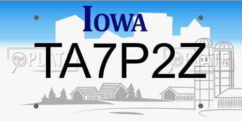 TA7P2Z Iowa License Plate