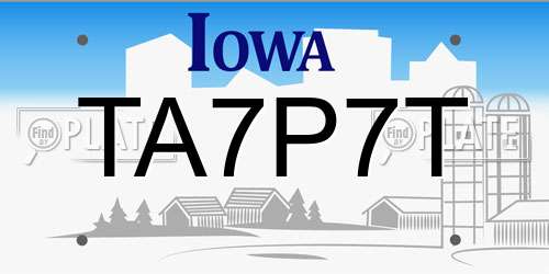 TA7P7T Iowa License Plate