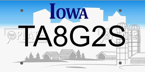 TA8G2S Iowa License Plate