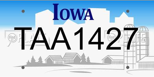 TAA1427 Iowa License Plate