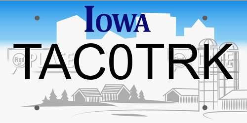 TAC0TRK Iowa License Plate