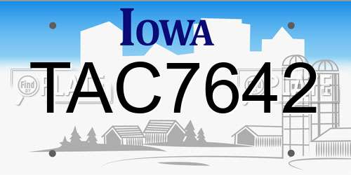 TAC7642 Iowa License Plate