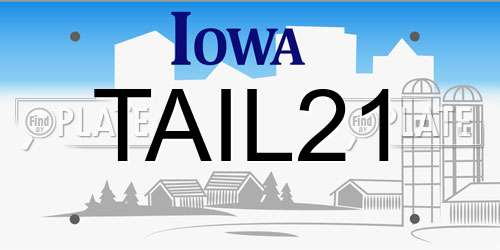 TAIL21 Iowa License Plate