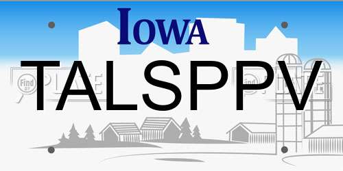 TALSPPV Iowa License Plate