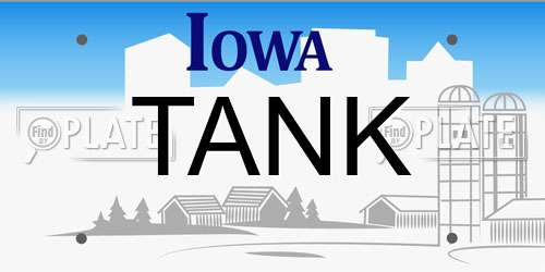 TANK Iowa License Plate