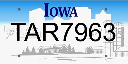 TAR7963 Iowa License Plate