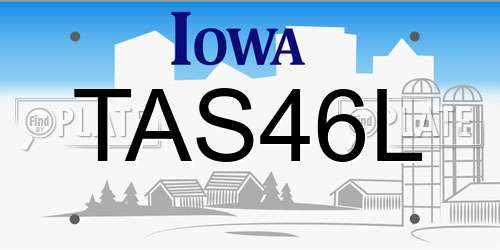 TAS46L Iowa License Plate