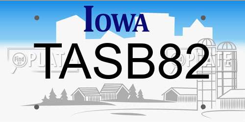TASB82 Iowa License Plate