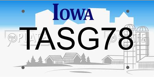 TASG78 Iowa License Plate