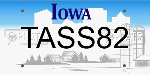 TASS82 Iowa License Plate