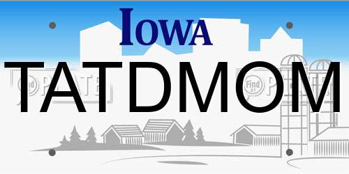 TATDMOM Iowa License Plate