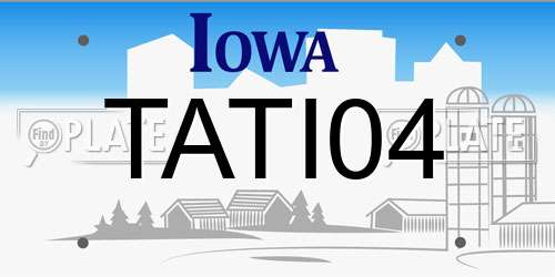 TATI04 Iowa License Plate