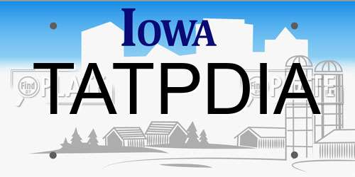 TATPDIA Iowa License Plate