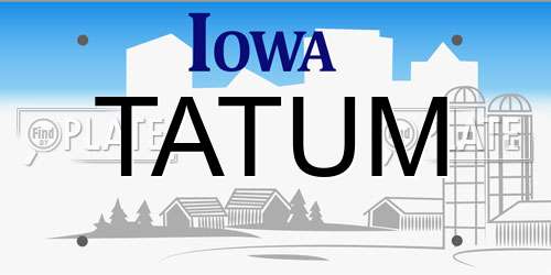 TATUM Iowa License Plate