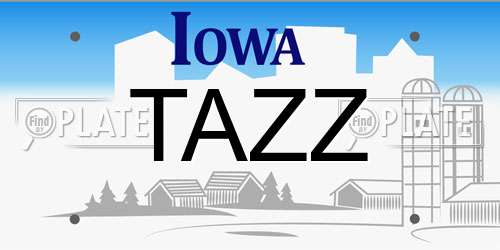TAZZ Iowa License Plate