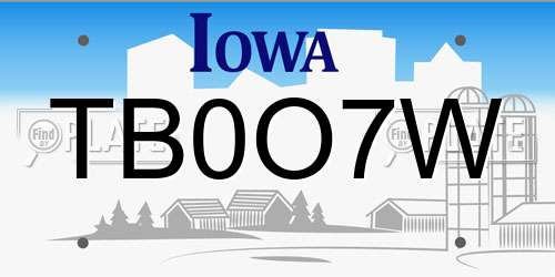 TB0O7W Iowa License Plate