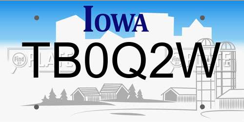 TB0Q2W Iowa License Plate