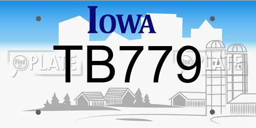 TB779 Iowa License Plate