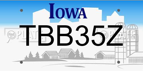 TBB35Z Iowa License Plate