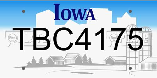 TBC4175 Iowa License Plate