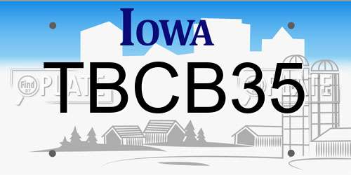TBCB35 Iowa License Plate