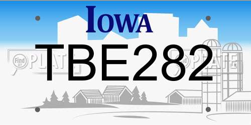 TBE282 Iowa License Plate