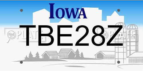 TBE28Z Iowa License Plate