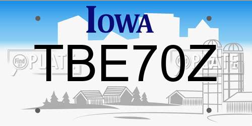 TBE70Z Iowa License Plate