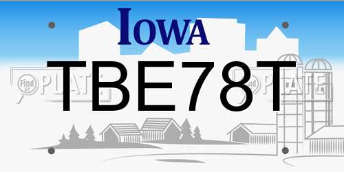 TBE78T Iowa License Plate