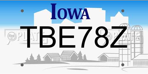 TBE78Z Iowa License Plate