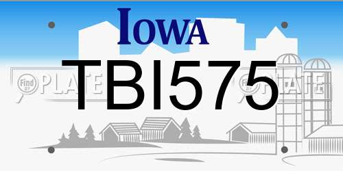 TBI575 Iowa License Plate